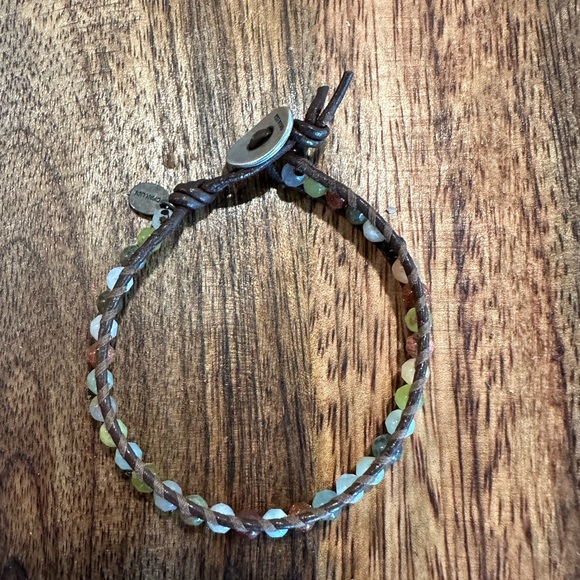 Chan Luu multi stone mix on brown leather bracelet - Picture 3 of 5
